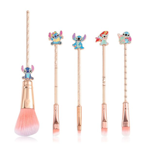 Stitch Makeup Brushes Set, WeChip Anime Stitch Make Up Brush Set, Stitch Gifts for Girls Women（5pcs）