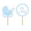 Creative Converting It's a Boy Double Sided Cupcake Toppers-12 Pcs, Paper, Blue