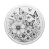 Black & Cream Butterfly Botanical Wildflower Pattern PopSockets Swappable PopGrip