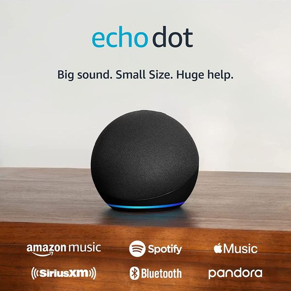 Echo Dot (Newest Model), Vibrant Sounding Alexa Speaker, Great for Bedrooms, Din