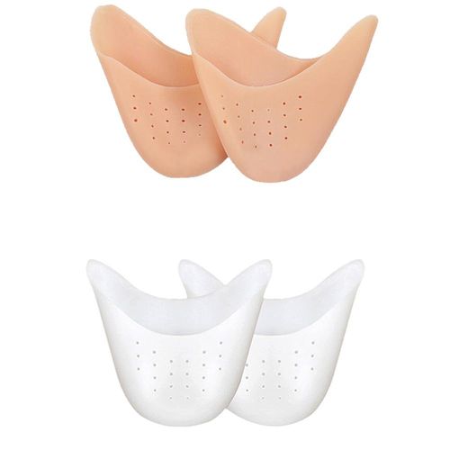 Angzhili Ballet Silicone Gel Toe Caps Soft Ballet Pointe Dances Shoes Front Toe Caps Cover Toe Protector with Breathable Hole Cushions Pain Relief Metatarsal Covers (Skin)