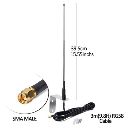 HYS Long Range 433Mhz Rubber Whip Antenna for LoRa Based Cubesats and APRS iGate a World-Wide Tracker/Smart Gate Door Opener Alarm System Signal Booster, Extended Distance on 433MHz Receiver