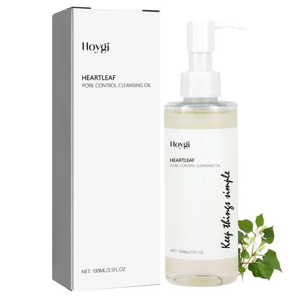 Heartleaf Pore Control Cleansing Oil 100 ml, Olio Detergente Viso, Pore Deep Oil Cleanser, Rimozione Quotidiana dei Punti Neri, Adatto a Tutti i tipi di Pelle