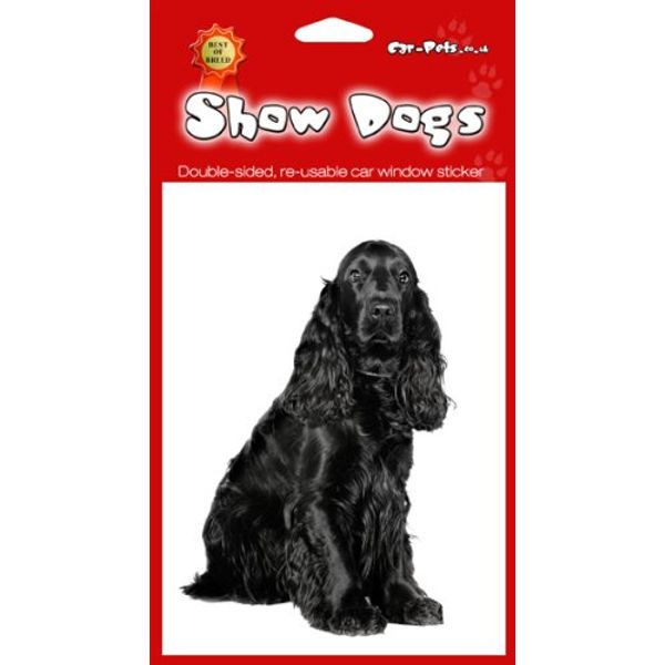 Show Dogs Cocker Spaniel (Black) Dog Gift - 2 x Double sided Window/Fridge Sticker