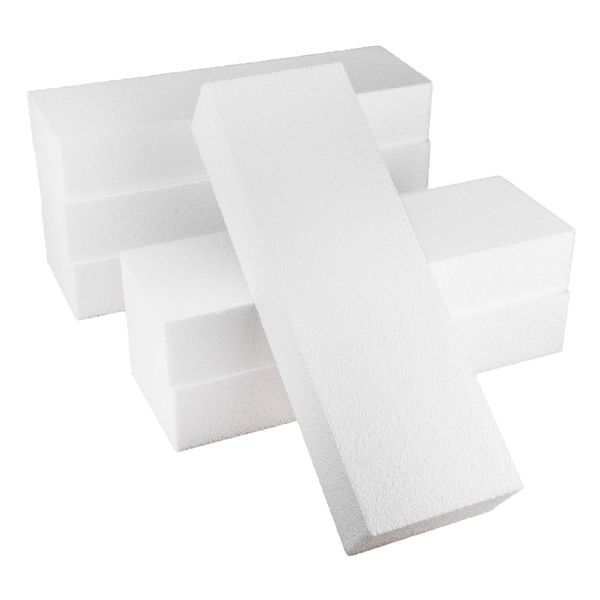 MCE-Commerce A3990714 Styroporblöcke │ Styropor Rechtecke │ Blöcke zum Basteln │ 30 × 10 × 5 cm, Weiß, 30x10x5 cm, 6 Anzahl
