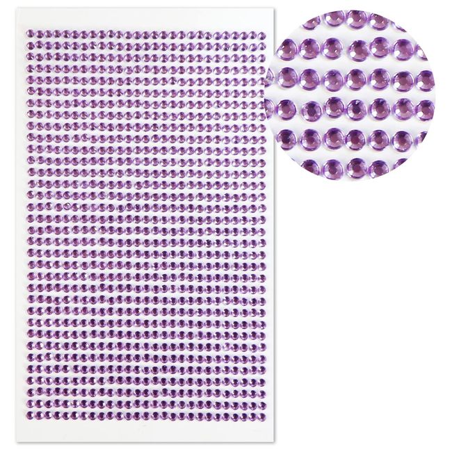 132 Rhinestone Sticker (Deco Sticker), Jewelry Type, 0.1 inch (3 mm), Light Purple