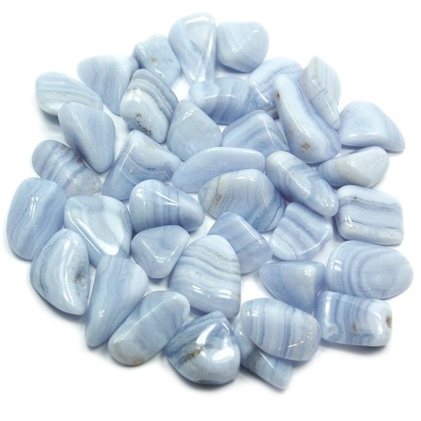 Tumbled Blue Lace Agate (5/8" - 1")"A" - 1pc.