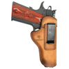 The Defender Leather IWB Holster - Fits Most 1911 Style Handguns - Kimber - Colt - S & W - Sig Sauer - Remington - Ruger & More - Made in USA - Charred Oak Right Handed