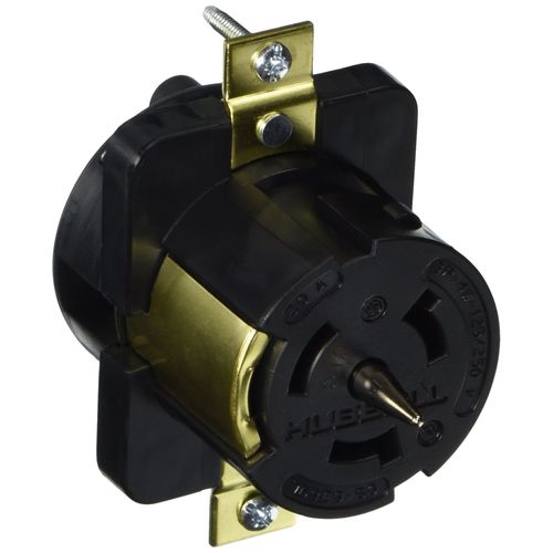 Hubbell CS6369L Locking Receptacle, 50 amp, 125/250V, 3 Pole and 4 Wire, LC