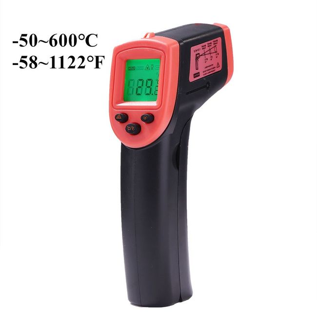 Temperature Measurer Digital Display Class II Laser Infrared Thermometer  -20°C~380℃ Backlit for Household Industry