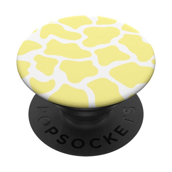 Cow Print Pattern in Light Yellow Pastel Yellow PopSockets Swappable PopGrip