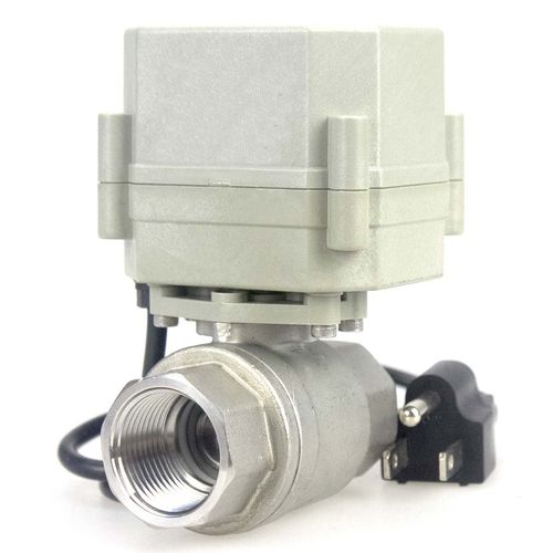 HSH-Flo 1/2" 3/4" 1" 110-230VAC Normally Closed/Open CF8/Stainless Steel 304 Motorized Electrical Ball Valve With U.S. Plug (1-1/2 Inch, Normally Closed)