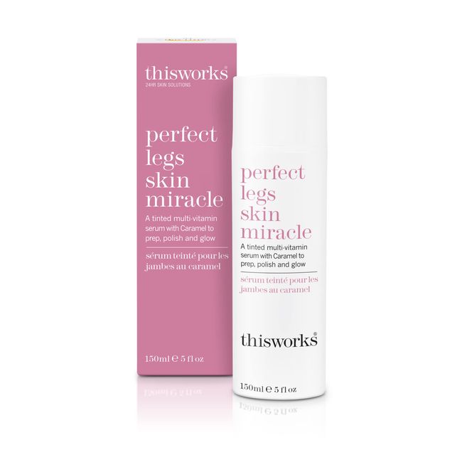 This Works Perfect Legs Skin Miracle, 150 ml — Multivitamin-angereichertes getöntes Serum für alle Hauttöne - mit Vitamin C, Karamell und Arnika gegen einen ungleichmäßigen Hautton