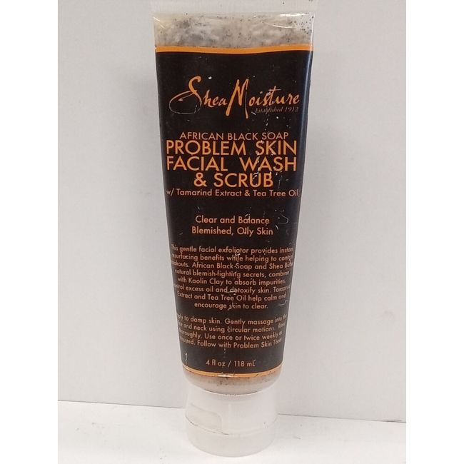 Clarifying Facial Wash & Scrub, African Black Soap,  4 oz (113 g)