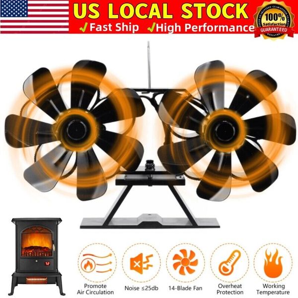 14 Blades Stove Fan Heat Powered for Buddy & Mr Heater Wood Burner Fireplace Fan