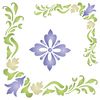 Accent Corners Stencil, 8.5 x 8.5 inch - Classic Flower Corner Design