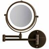 Ovente Wall Mounted Makeup Mirror 1x10X LED Light Antique Bronze MFW70ABZ1X10X