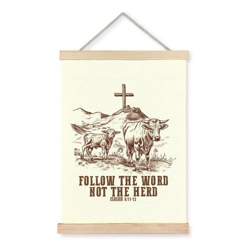 bitCNY Western Christian Scripture Canvas Wall Art Poster Framed, Country Western Cowboy Religious Bible Verse Wall Prints for Home Bedroom Living Room, 12x16 Inch