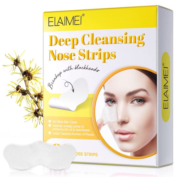 Smddx Mitesser Nasenstrips,80pcs Nasenstrips,Anti Nosestripes Mitesser, Pore Strips,Poren Reinigung Mit Aktivkohle,Entfernen Mitesser Und Unreinheiten FüR Damen Und Herren,Weiß