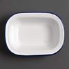 Olympia 23124 Enamel Pie Dish Rectangular 50x180x135mm Roasting Bakeware Kitchen - White