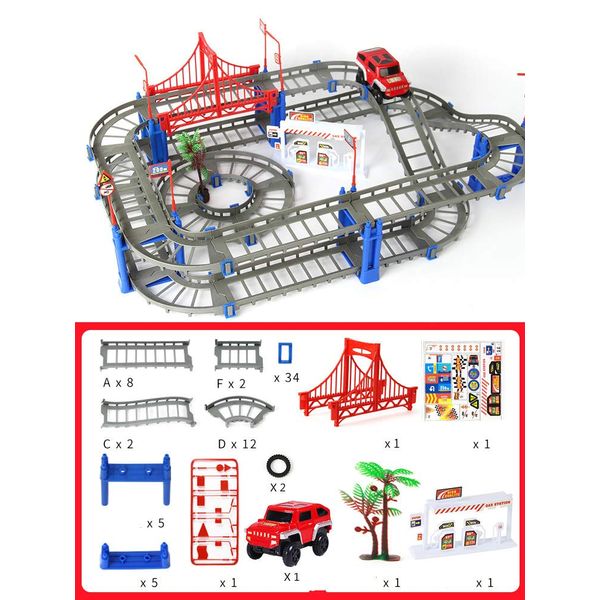 Race Tracks Toys for Kids Boys Girls Electric Car Create a Variety of Tracks 3 4 5 6 Year Old Boys Girls Best Gift (Premium Grey)