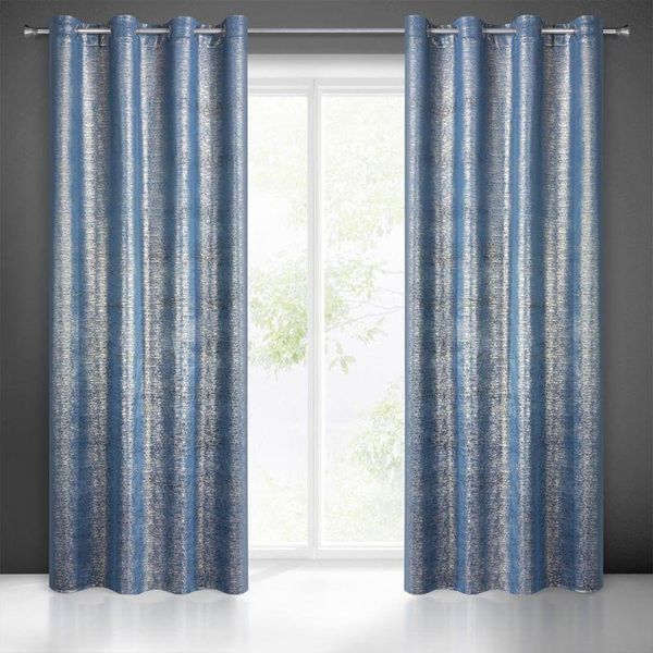 shumee Velvet Curtain with Gold Print 140 cm x 250 cm