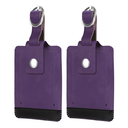 2 Pack Luggage Tags, Fintie Leather Name ID Labels with Privacy Cover for Travel Bag Suitcase