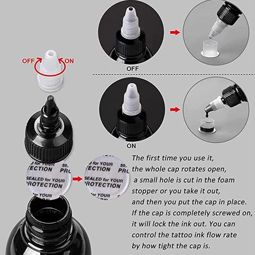 UMIKAkitchen Tatuaggio Ink Multipurpose Tattoo Pigment, Ink Vegetarian Tribal, Micro Blade Pigment Tattoo Ink Deep Black Accessorio professionale per tatuaggi (True Black) (60 ml)