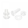 sourcing map M3 x 10mm Plastic Phillips Machine Screws with Nuts and Flat Washers, PC Flat Head Machine Bolts Transparent 20 Sets