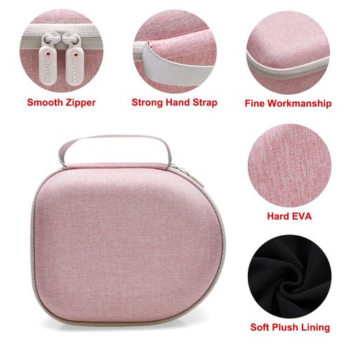 L LTGEM Headphone Case for JBL Tune, JBL live, Soundcore Anker, Sony, Skullcandy, Bose QuietComfort, OneOdio, Beats, Bang Olufsen, 1MORE - Hard Travel Protective Carrying Storage Bag - Pink