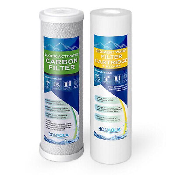 Standard Coconut Shell Block Carbon & Polypropylene Sediment 5 Micron 2.5"x 10"