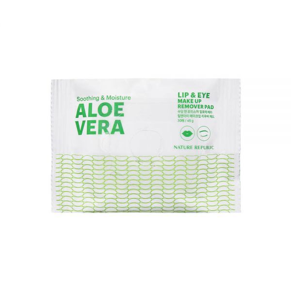 Nature Republic Soothing &amp; Moisture Aloe Vera Lip &amp; Eye Makeup Remover Pads 30 sheets (45g) 561967