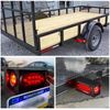 2x LED Trailer Light Steel Boxes Housing Bracket Kit 6"Oval & 2"Round Lights Red