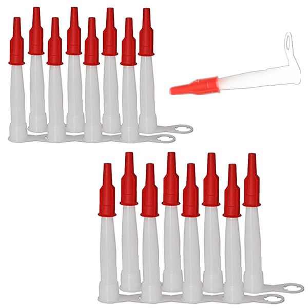 JinYu Caulk Nozzles with Red Cap Caulk Extension Nozzle Plastic Caulk Nozzles Caulk Gun Replacement Caulk Saving Cover Caulk Nozzles Applicator Replacement Extension Tool (60)