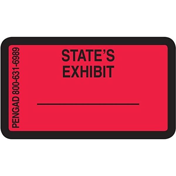 STATE'S EXHIBIT Preprinted Labels 7/8 X 1-1/2 Red 480 labels