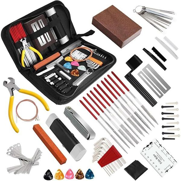 72PCS Guitar Tool Kit Professional Guitar Maintenance Repairing Tools Kit Set