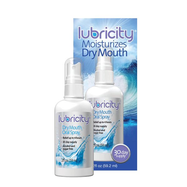 Lubricity Dry Mouth Oral Spray for Symptomatic Relief of Dry Mouth, Flavorless - 2 oz, 30 Day Supply