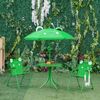 Kids Picnic Table and Chair Set Frog w/ Removable Adjustable Umbrella