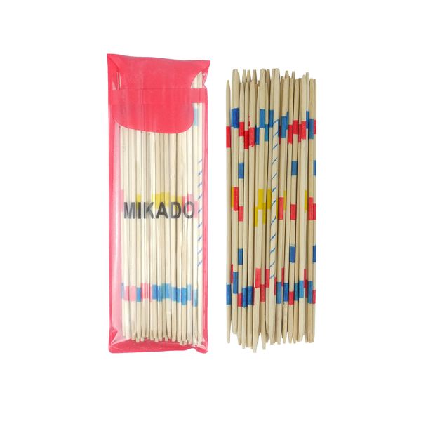 HENBRANDT 1 x Mikado Sticks 41pcs Traditional Family Games Wooden Pickup Sticks Set Table Top Board Game Wooden Toys for Kids  