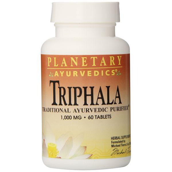 Planetary Ayurvedics Triphala 1000mg GI Tract Wellness & Cleanse - Powerful Herbal Supplement - Balance & Detox Digestive Support Rejuvinate & Regularity - 60 Tablets