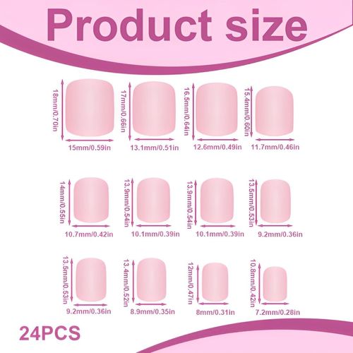 AOEVUIR 1 Set per nail art Press On Nails Medium French Tip Crystal Butterfly Nails Confezione da 24 unghie finte