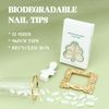 Biodegradable Nail Tips Short Almond Eco-Friendly False Nails Compostable Recycled Material Box Corn Fermentation Artificial Natual