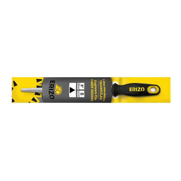 Triangular File for Mechanics with bi-Material Handle and Hanger, Ideal for Grinding and Sharpening Metals.
