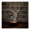 By-Lamp 3D Fallow Deer Lamp with Handmade Wooden Base