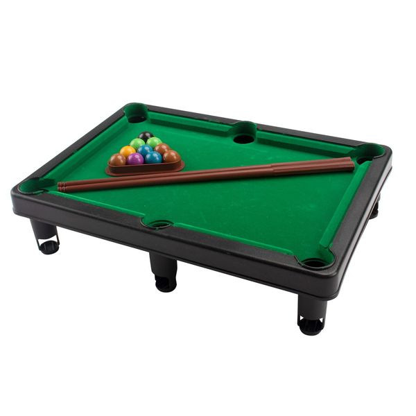 Mini Pool Table Set Portable Small Tabletop Billiards Game with 2 Sticks, 16 Balls and Triangle for Travel Party