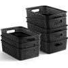 [ 8 Pack ] Plastic Storage Baskets - Small Pantry Organization and Storage Bi...