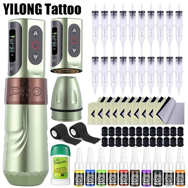 Professional Coreless Motor Tattoo Machine Makeup Pen Wireless Power Kit 2000mAh