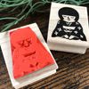 Okappa-chan Three Finger Rubber Stamp
