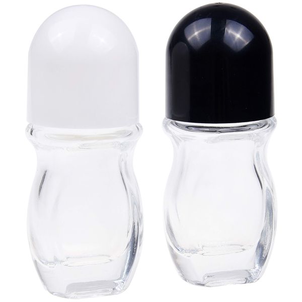 Kare & Kind 2 Pack Deodorant Glass Rollers - Empty Rollerball Bottles, Roll on Bottles for Oils, Sunscreen Roller Applicator, Essential Oil Roller Bottles Refillable Roller Ball Applicator (50 ML)