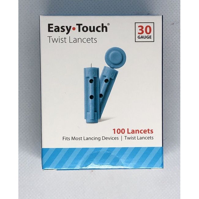 Easy Touch Twist Cap Lancets 100 Count 30 Gauge Sealed Exp 9/05/26